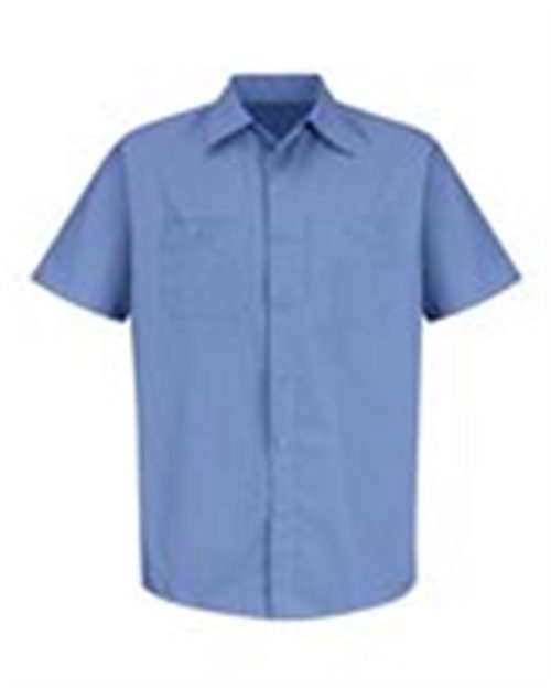 Red Kap Men's Tall Industrial Stripe Short Sleeve Work Shirt - SB22T