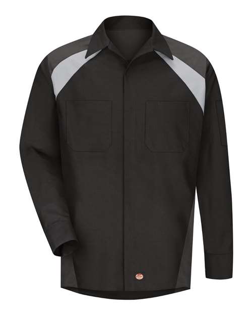 Red Kap Men's Long Sleeve Tri-Color Shop Shirt - SY18