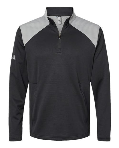 Adidas Men's Textured Mixed Media Quarter-Zip Pullover - A532