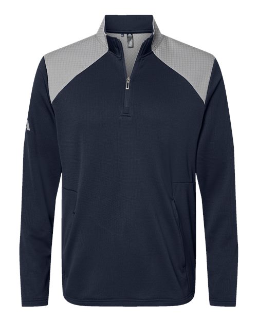 Adidas Men's Textured Mixed Media Quarter-Zip Pullover - A532
