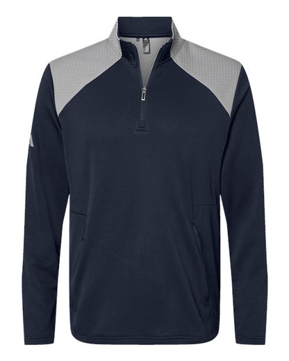 Adidas Men's Textured Mixed Media Quarter-Zip Pullover - A532