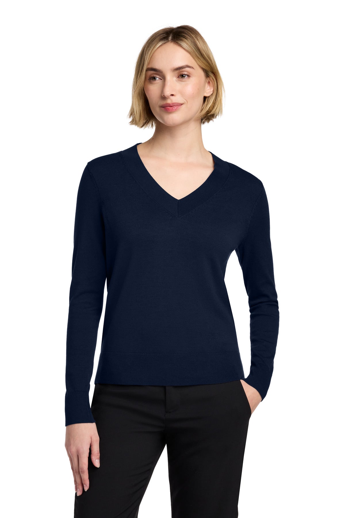 Brooks Brothers Women's Cotton Stretch V-Neck Sweater BB18401