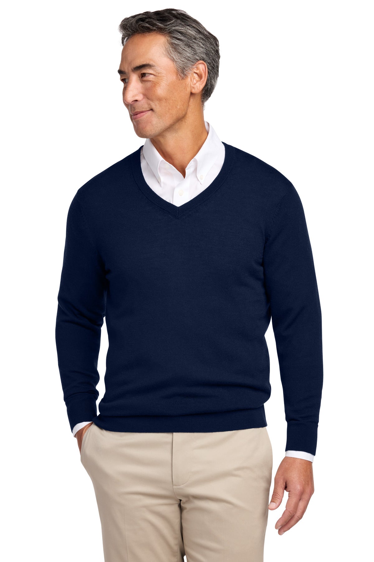 Brooks Brothers Washable Merino V-Neck Sweater BB18410