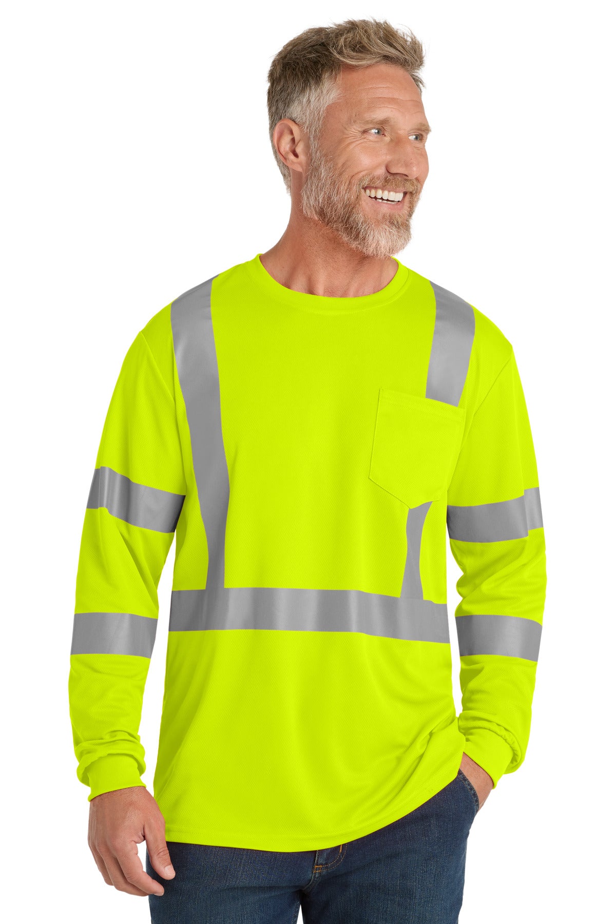 CornerStone  ANSI 107 Class 3 Mesh Long Sleeve Tee. CS203
