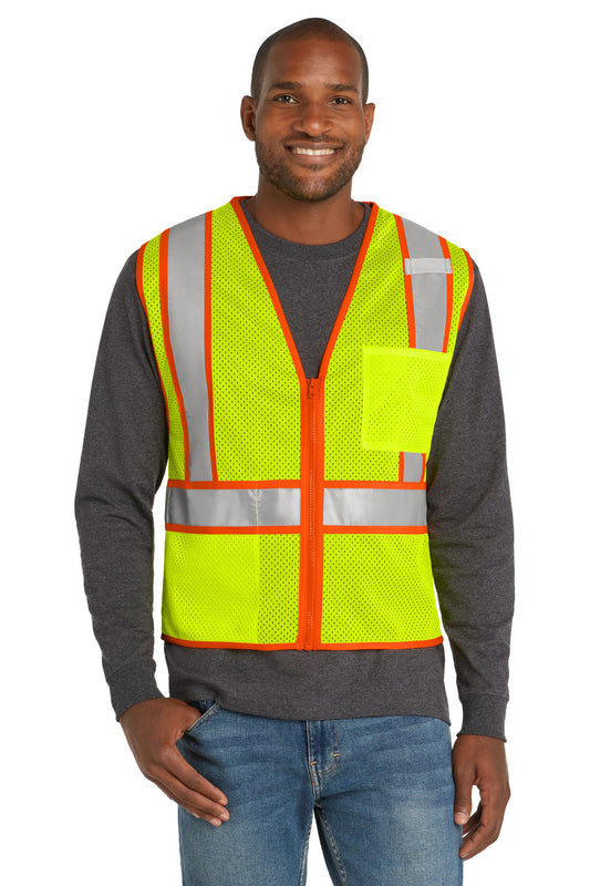 CornerStone  ANSI 107 Class 2 Mesh Zippered Two-Tone Vest. CSV103