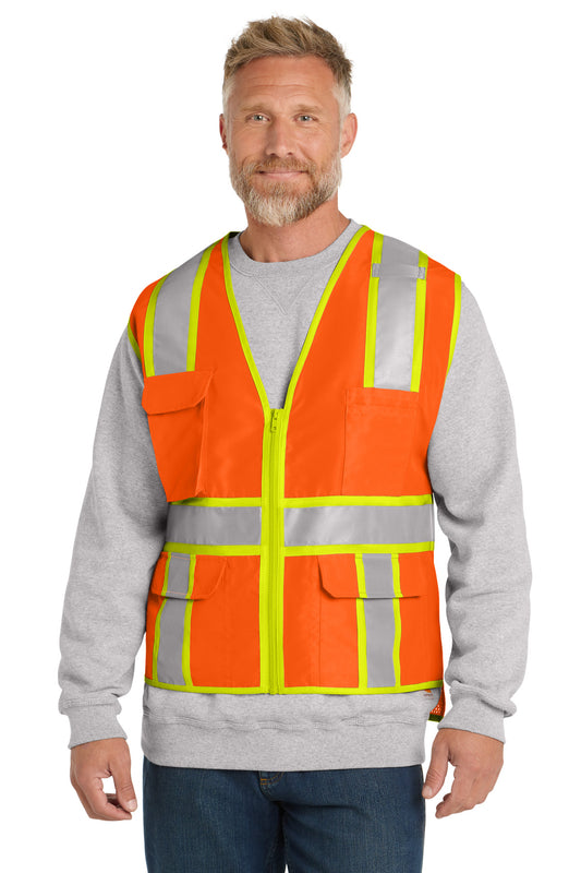 CornerStone  ANSI 107 Class 2 Surveyor Zippered Two-Tone Vest. CSV105