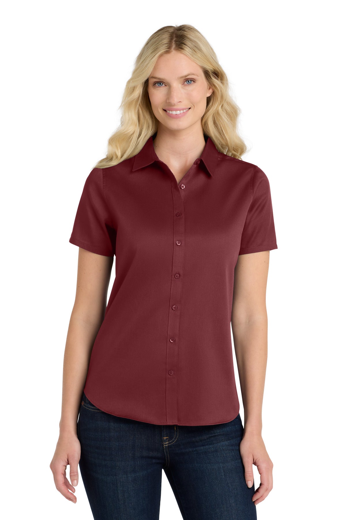 Port Authority Women's Short Sleeve SuperPro React‚Twill Shirt. LW809