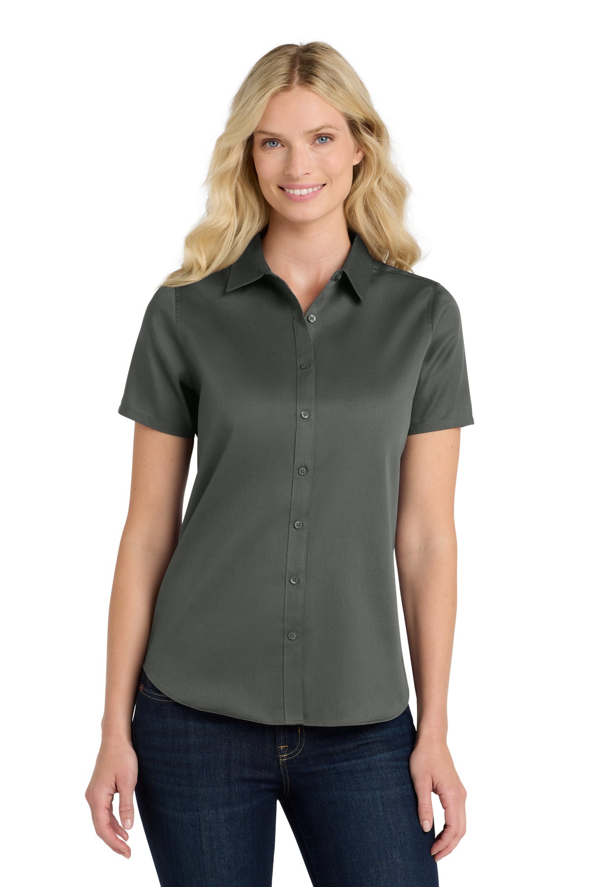 Port Authority Women's Short Sleeve SuperPro React‚Twill Shirt. LW809