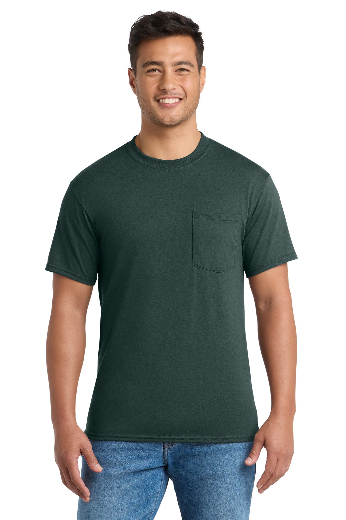 Port & Co Core Blend Pocket Tee. PC55P
