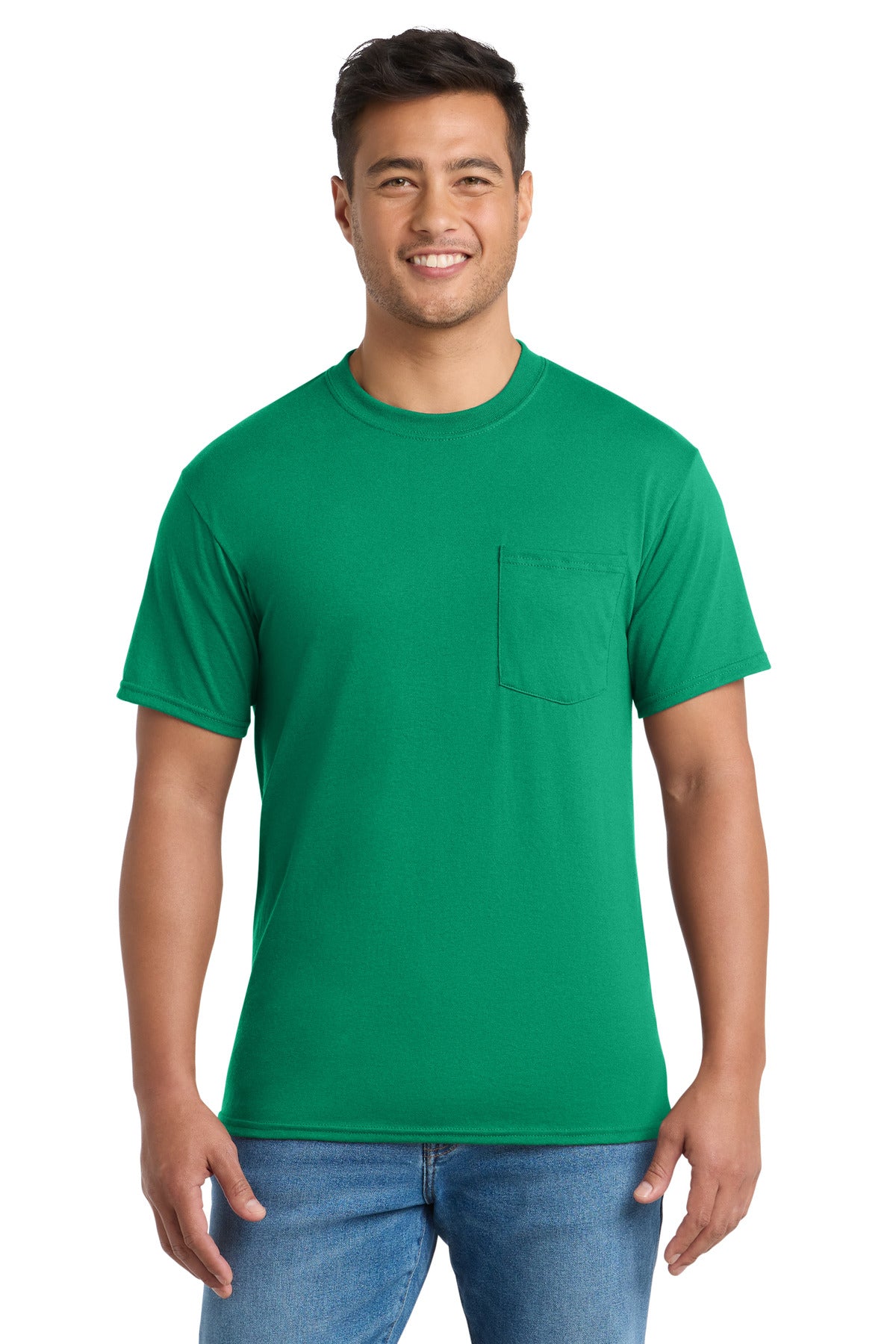 Port & Co Core Blend Pocket Tee. PC55P