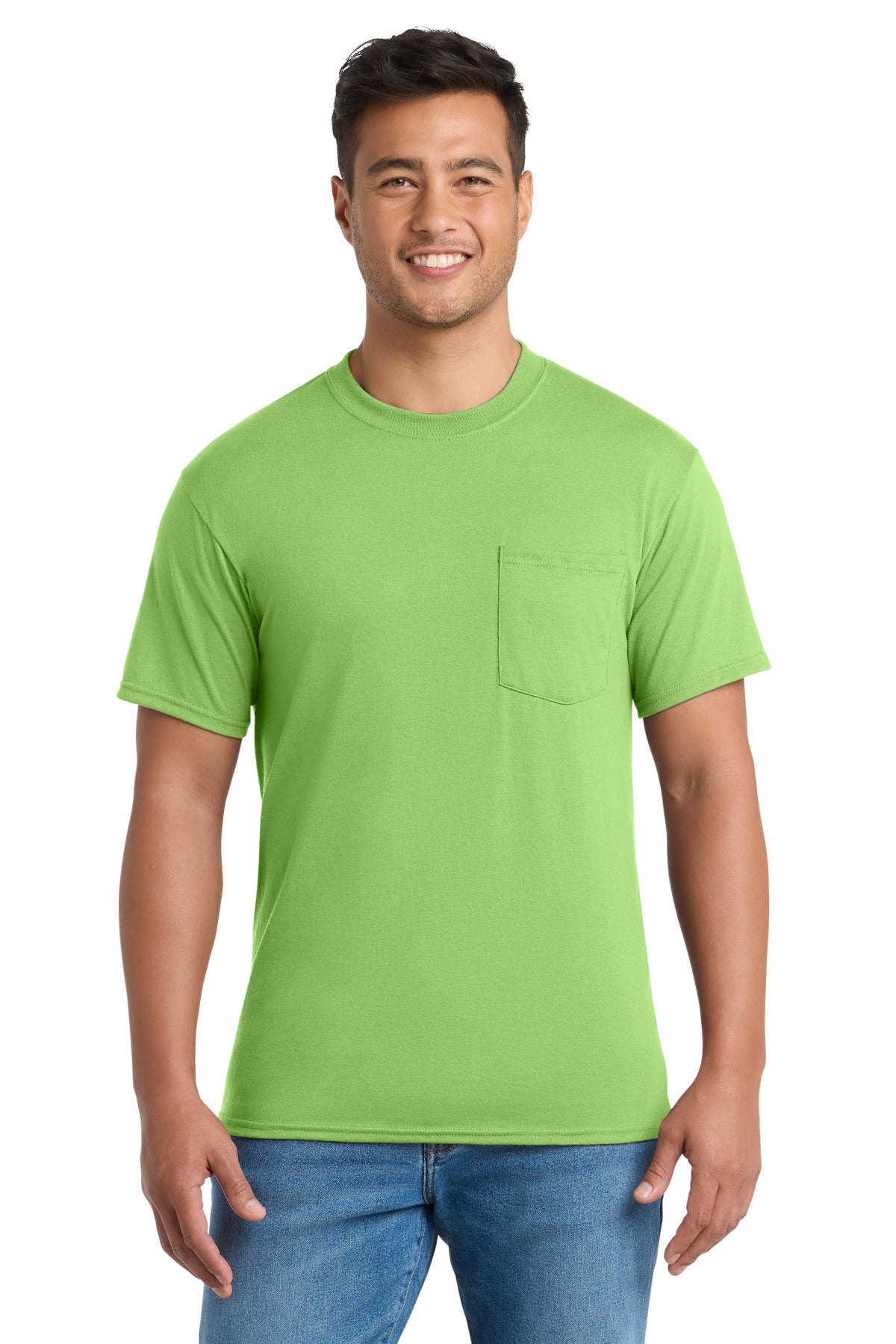 Port & Co Core Blend Pocket Tee. PC55P