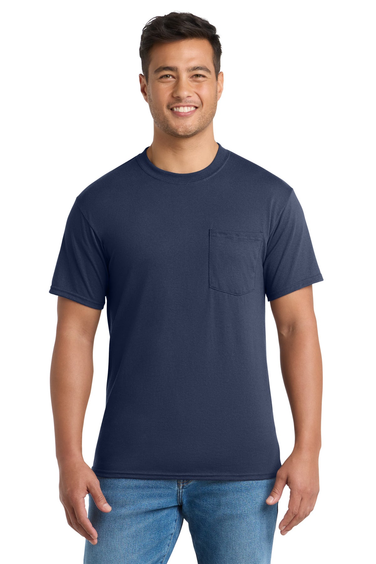 Port & Co Core Blend Pocket Tee. PC55P