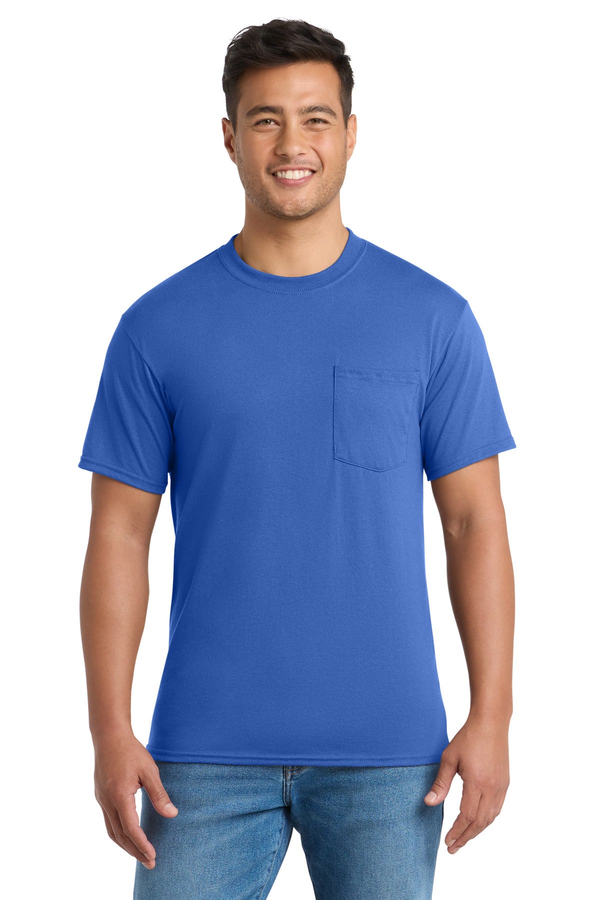 Port & Co Core Blend Pocket Tee. PC55P