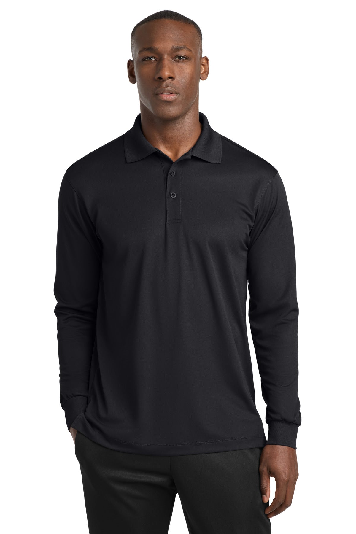 Sport-Tek Long Sleeve Micropique Sport-Wick Polo. ST657