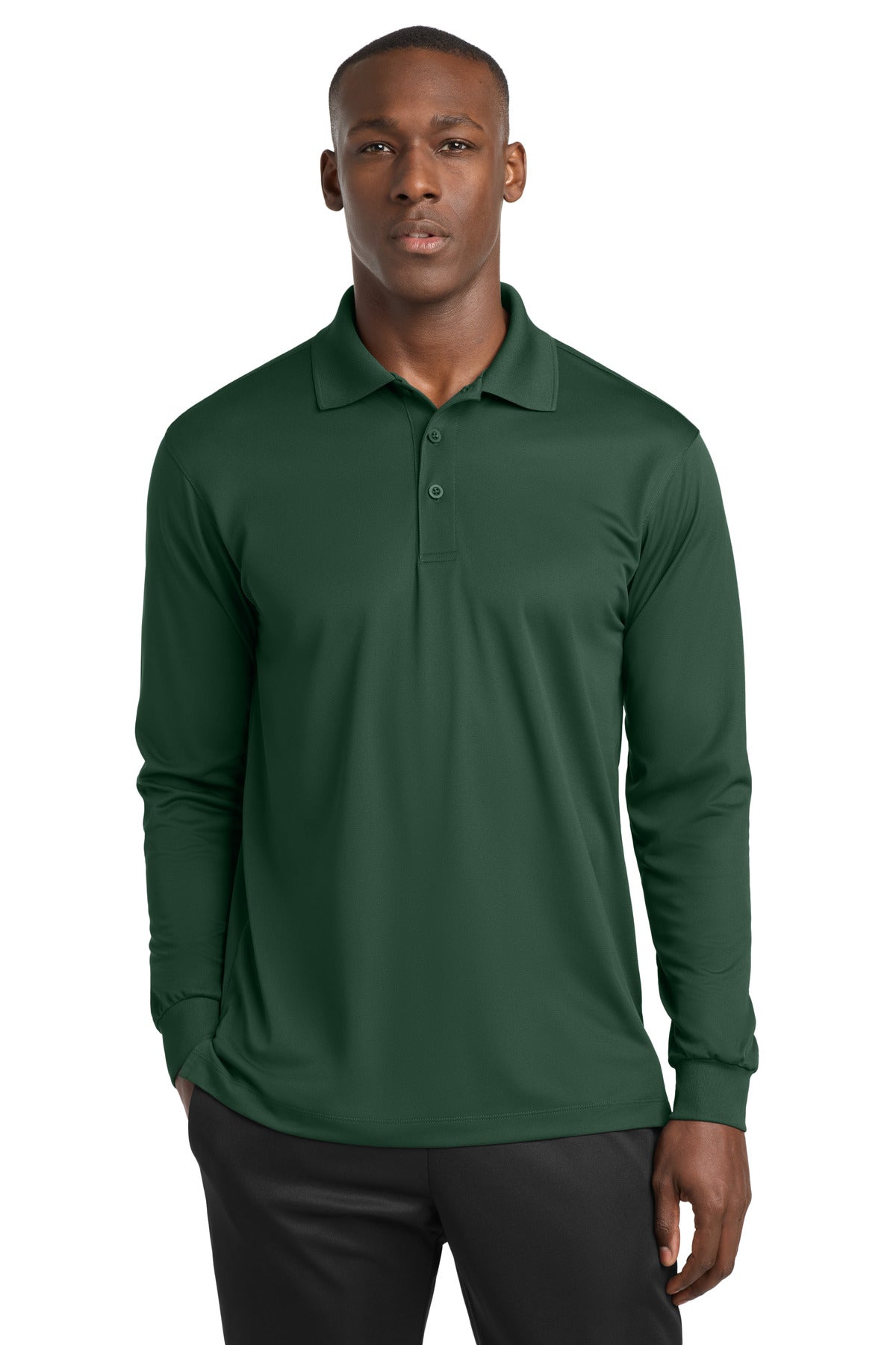 Sport-Tek Long Sleeve Micropique Sport-Wick Polo. ST657