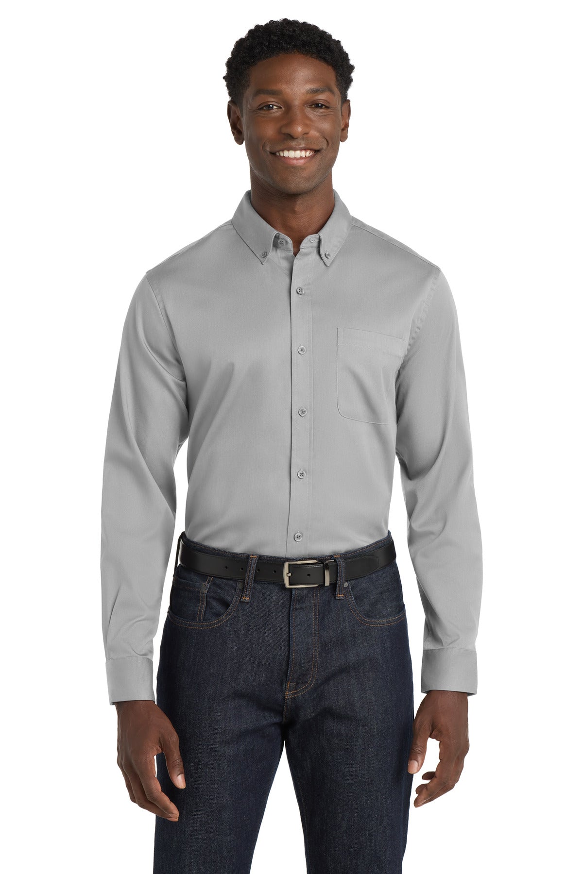 Port Authority Long Sleeve SuperPro React‚ Twill Shirt. W808