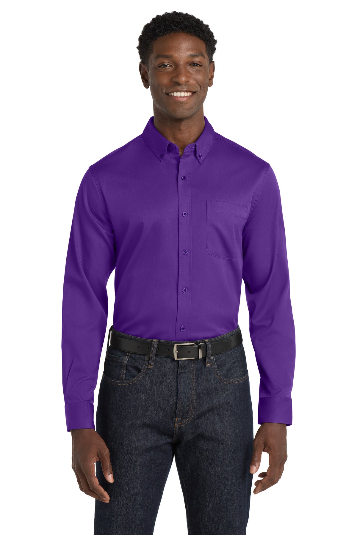 Port Authority Long Sleeve SuperPro React‚ Twill Shirt. W808