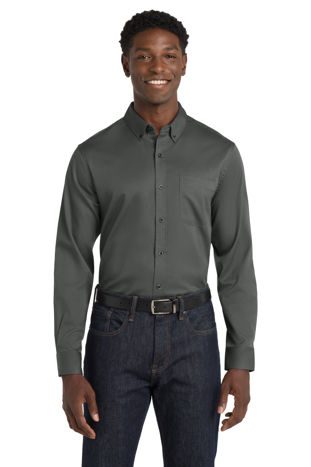 Port Authority Long Sleeve SuperPro React‚ Twill Shirt. W808